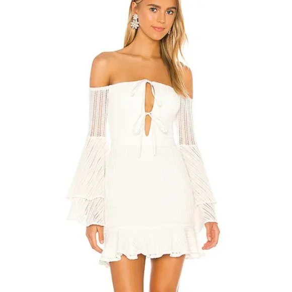 MICHAEL COSTELLO x Revolve white 'Orchid' Mini Dress NWT S stretch - Picture 1 of 5